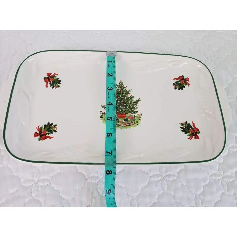 Pfaltzgraff Platter Christmas Heritage Ceramic Serving Tray Holiday Seasonal